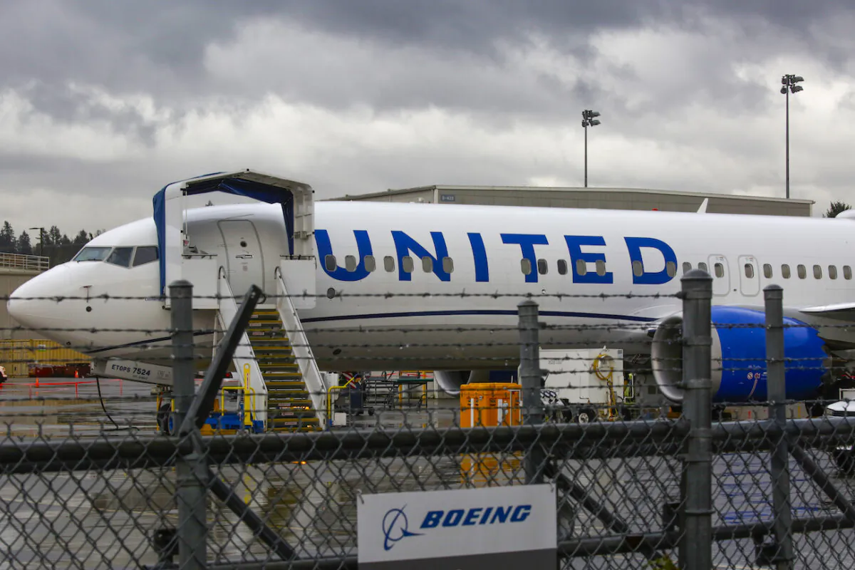 A Boeing 737 MAX airliner with United Airlines markings is pictured at the Boeing Factory in Renton, Wash., on Nov. 18, 2020. (Jason Redmond/AFP via Getty Images)