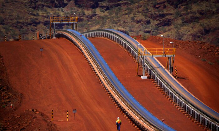 Fortescue Solomon iron ore mine, located in the Valley of the Kings in the Pilbara region of Western Australia. In 2020, more than 60 percent of China's iron ore imports came from Australia. (David Gray/Reuters)