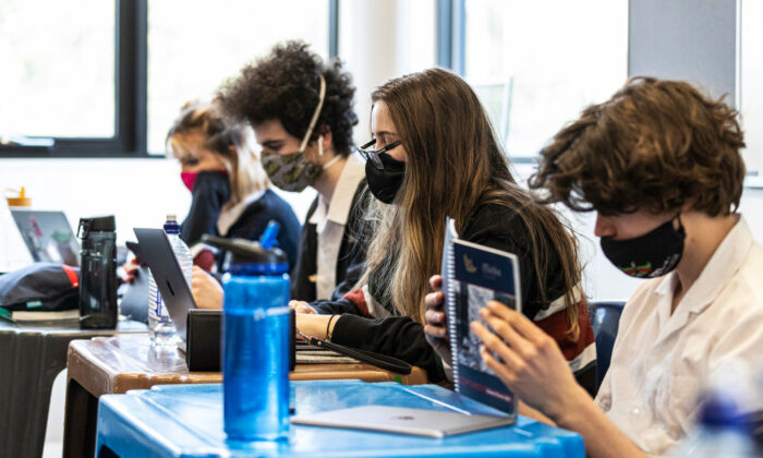 Senior students seen in class at Melba Secondary College in Melbourne, Australia, on Oct. 12, 2020. (Daniel Pockett/Getty Images)