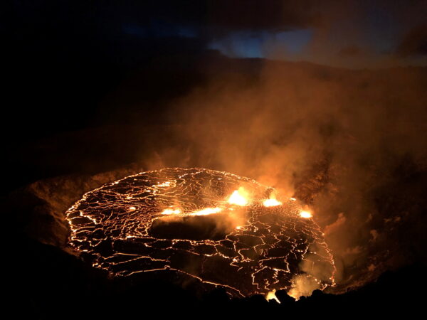 A rising lava lake