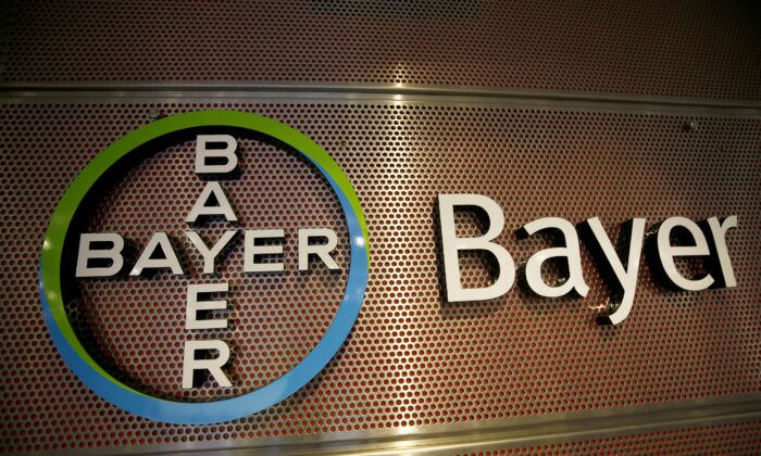 Logo of Bayer AG is pictured at the annual results news conference of the German drugmaker in Leverkusen, Germany, on Feb. 27, 2019. (Wolfgang Rattay/Reuters)