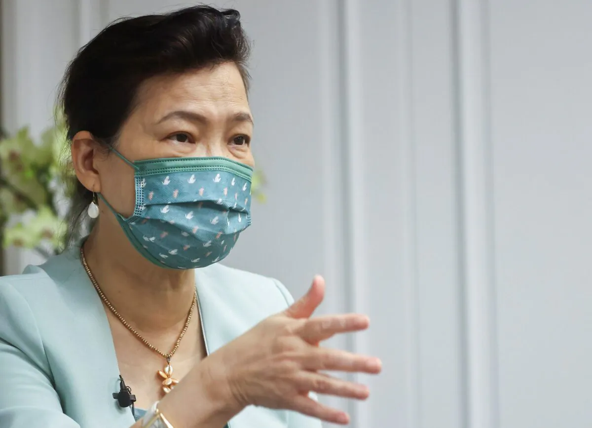 Taiwan Economy Minister Wang Mei-hua speaks during an interview in Taipei, Taiwan, on Sept. 30, 2021. (Ann Wang/Reuters)