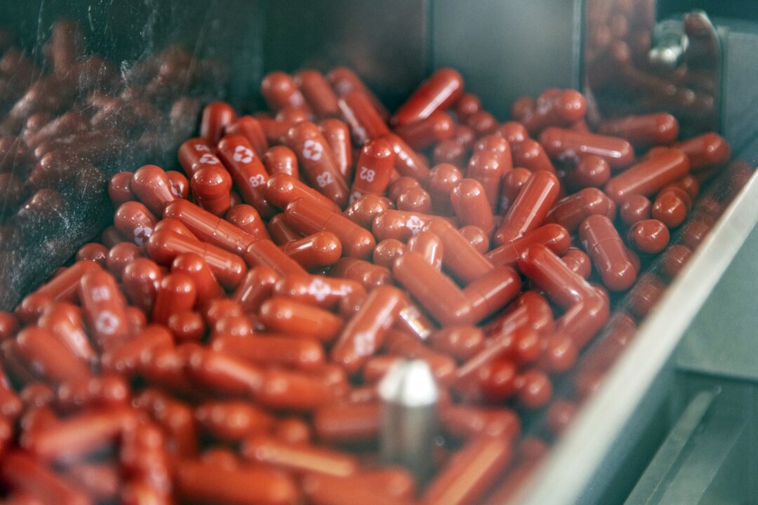 Merck's antiviral pill against COVID-19 is seen in an undated photograph. (Merck via AP)