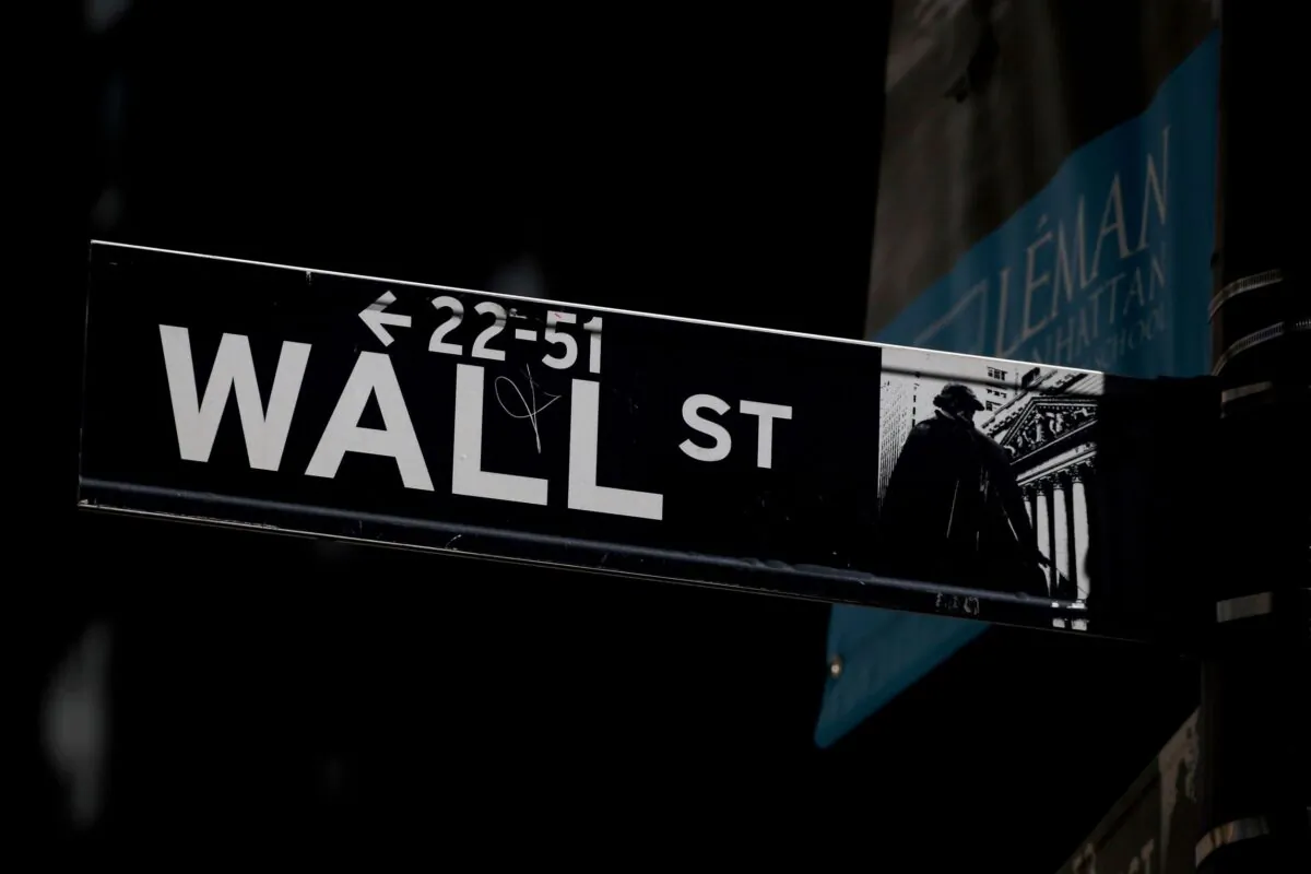 A Wall St. street sign is seen near the New York Stock Exchange (NYSE) in New York City on Sept. 17, 2019. (Brendan McDermid/Reuters)