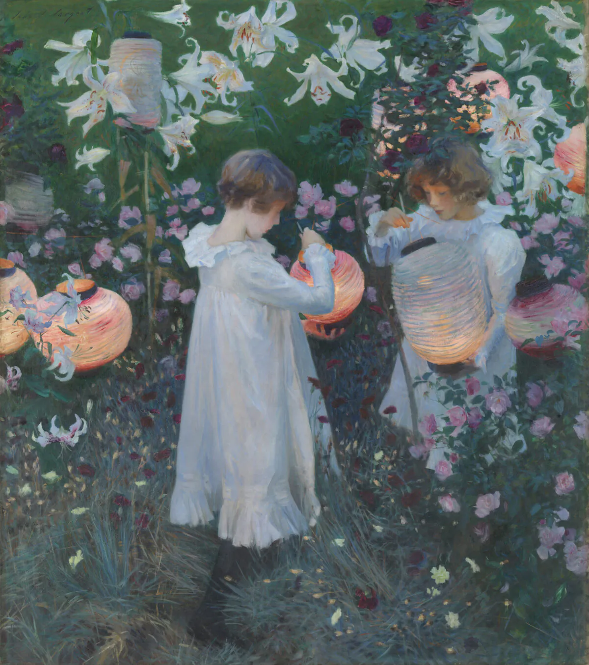 “Carnation Lily, Lily Rose,” 1885-1886, by John Singer Sargent. Oil on canvas; 68.5 inches by 60.5 inches. Tate. (Copyright Tate) 