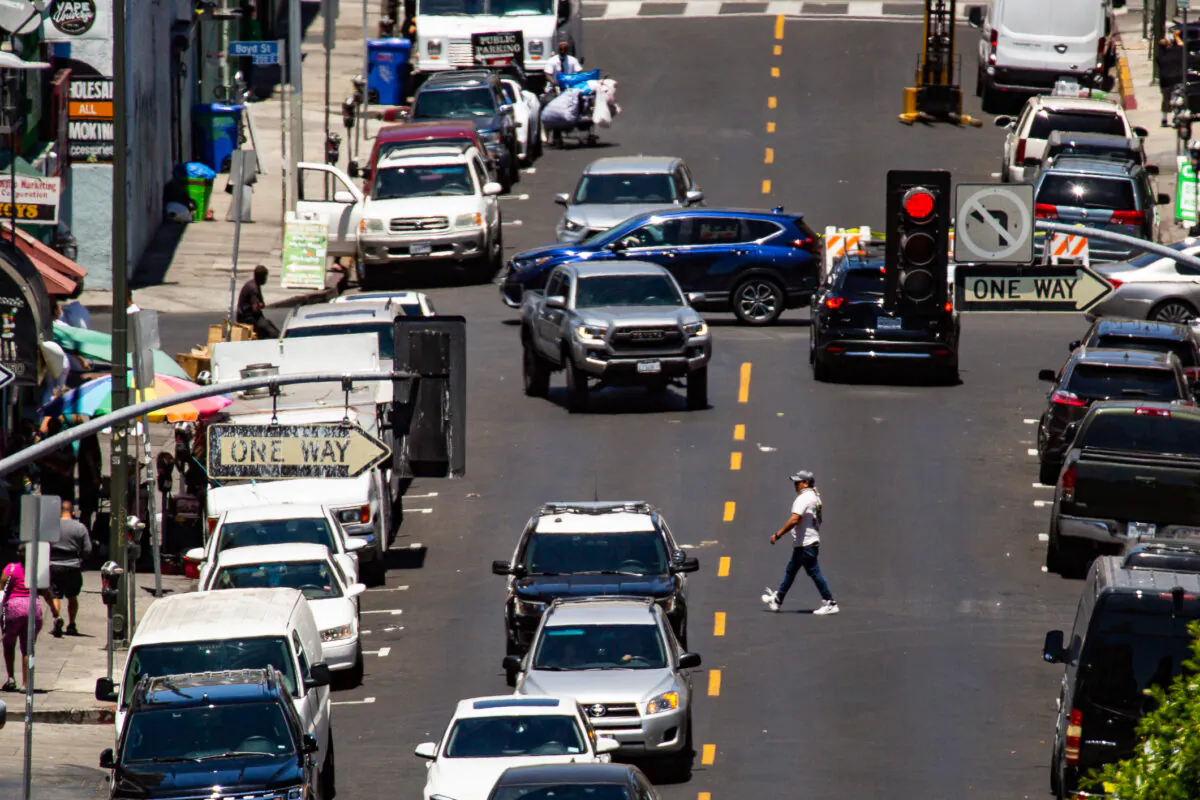 Downtown Los Angeles on June 9, 2021. (John Fredricks/The Epoch Times)