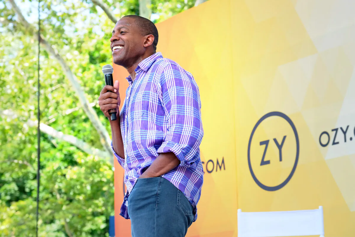 Ozy Media founder Carlos Watson speaks onstage during OZY Fest 2018 in New York City, on July 22, 2018. (Matthew Eisman/Getty Images for Ozy Media)