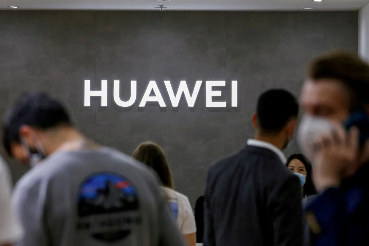 The Huawei logo is seen at the IFA consumer technology fair in Berlin, Germany, on Sept. 3, 2020. (Michele Tantussi/Reuters)