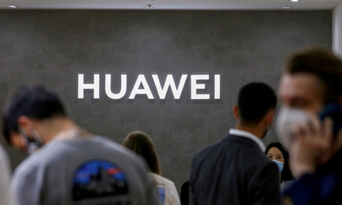 The Huawei logo is seen at the IFA consumer technology fair in Berlin, Germany, on Sept. 3, 2020. (Michele Tantussi/Reuters)