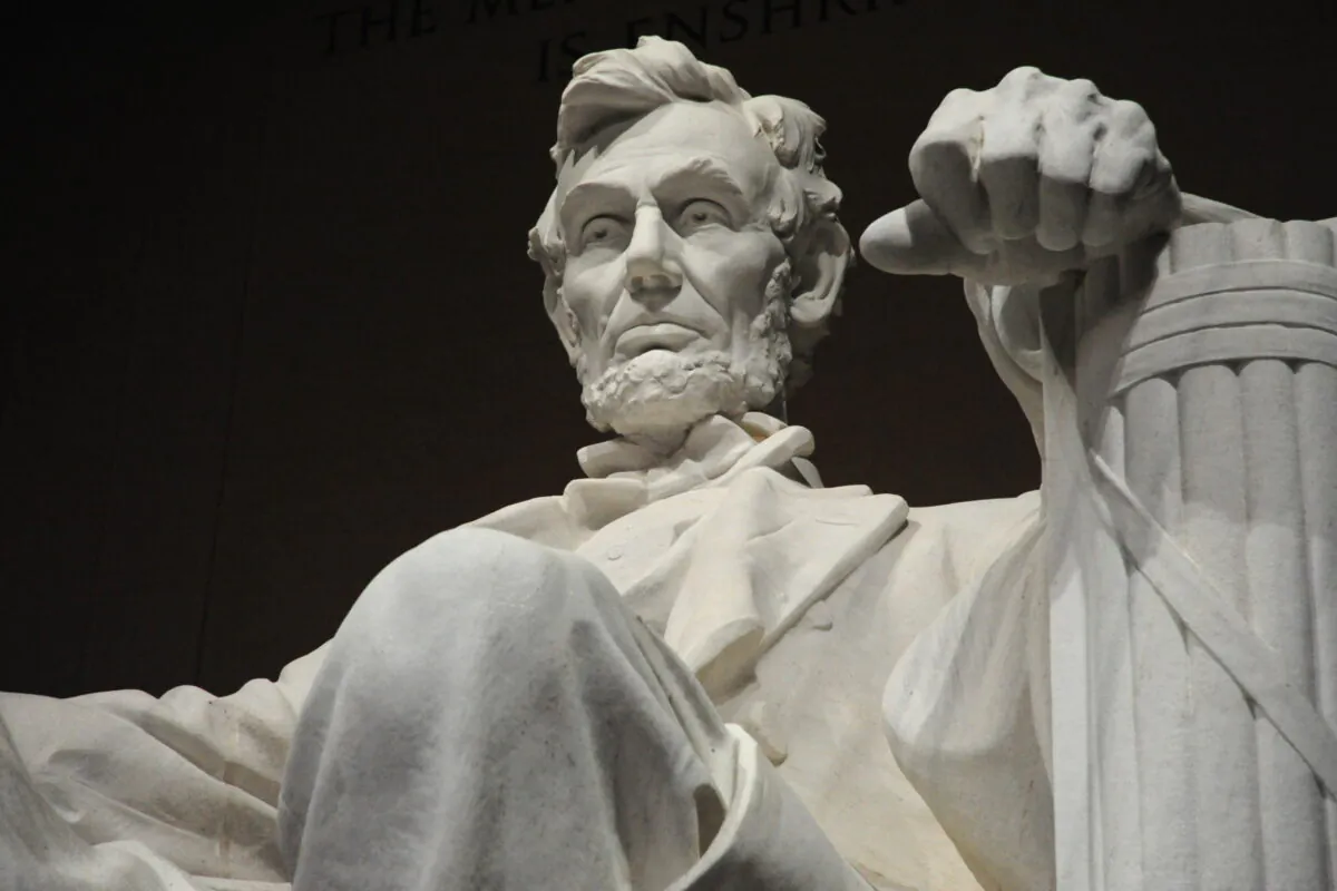 The statue of the 16th President of the United States Abraham Lincoln is seen inside the Lincoln Memorial in Washington on Feb. 12, 2009. (Karen Bleier/AFP via Getty Images)