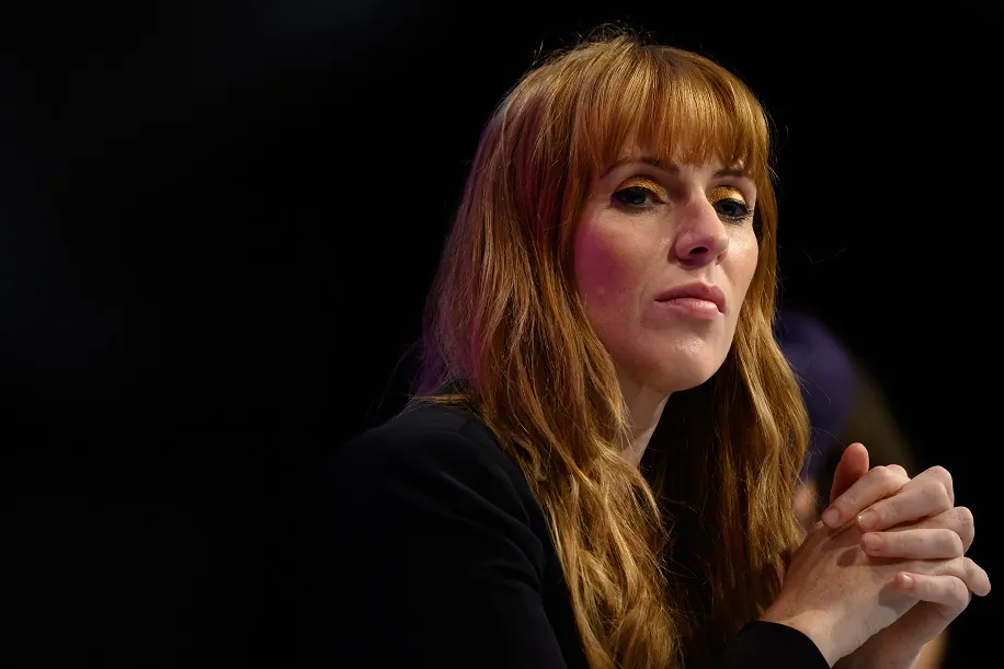 Deputy Leader of the Labour Party Angela Rayner listens to speeches in the main hall on day four of the Labour Party conference in Brighton, England on Sept. 28, 2021. (Leon Neal/Getty Images)