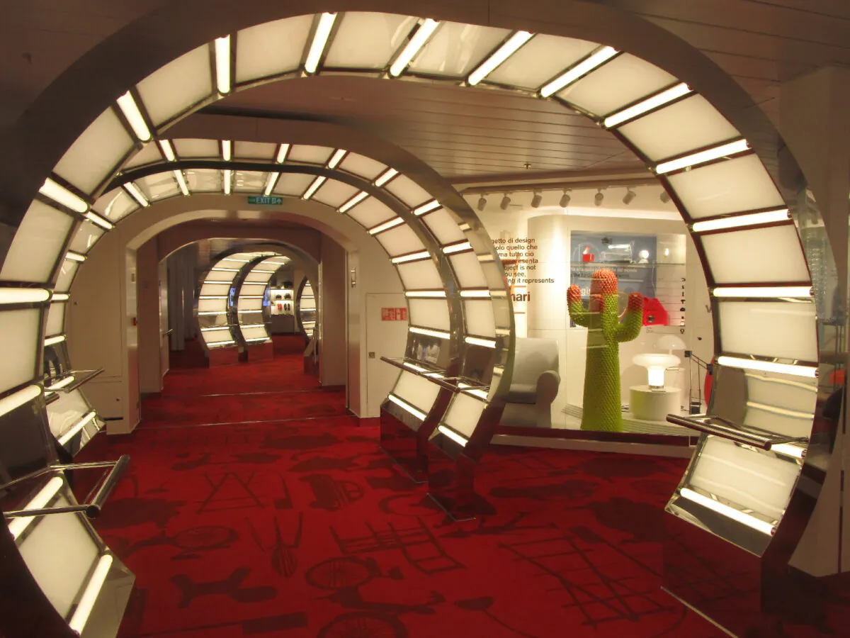 The fascinating CoDe museum on the Costa Smeralda cruise ship gives passengers a look at design through the years. (Courtesy of Barbara Selwitz)