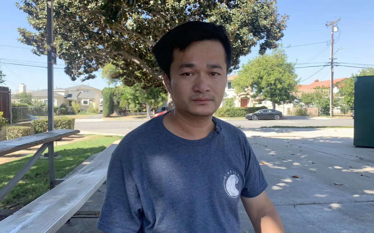 Chinese sailor Ding Yiduo talks to The Epoch Times in Los Angeles, CA on Sept. 22, 2021. (Linda Jiang/The Epoch Times)