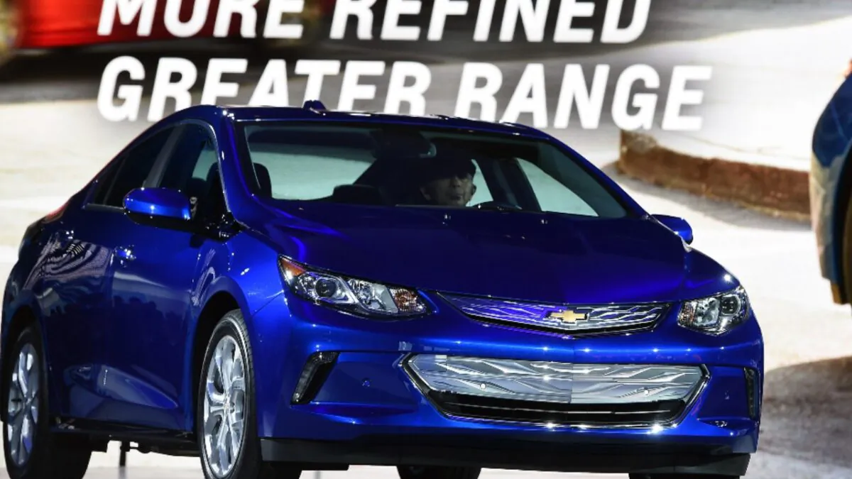A Chevrolet electric car is seen at The North American International Auto Show in Detroit, Mich., on Jan. 12, 2015. (Jewel Samad/AFP via Getty Images)