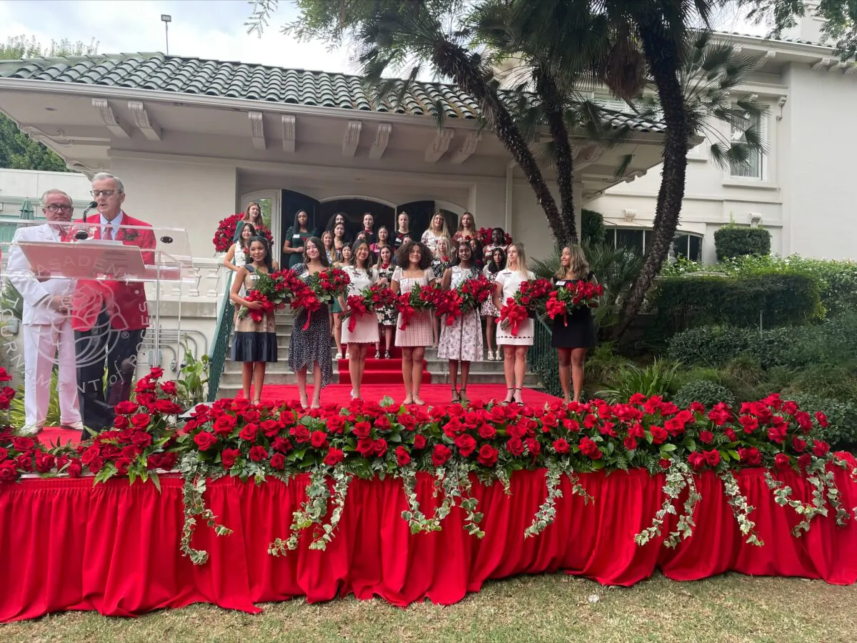 The Tournament of Roses announced the seven members of the 2022 Royal Court in Pasadena, Calif., on Oct. 4. (Alice Sun/The Epoch Times)