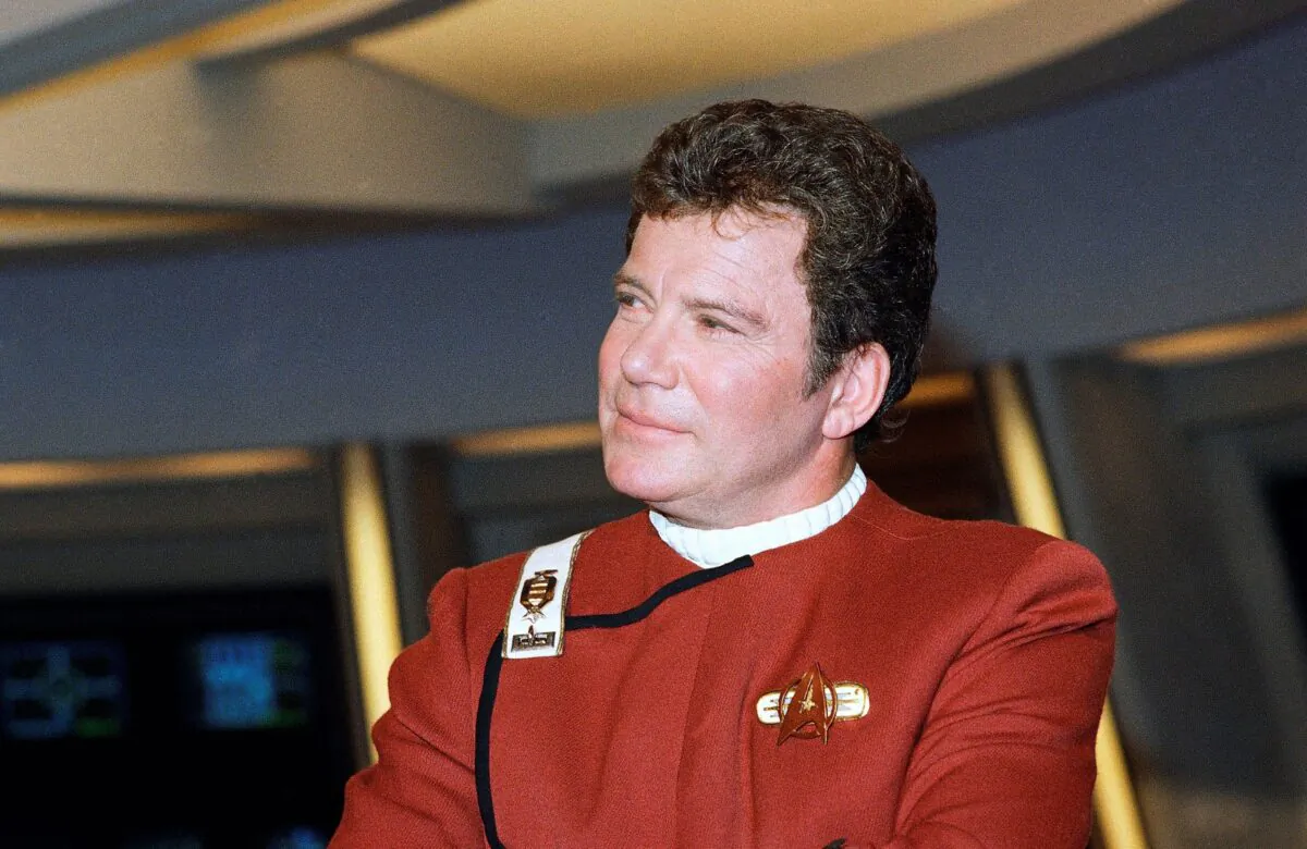William Shatner, who portrays Capt. James T. Kirk, attends a photo opportunity for the film "Star Trek V: The Final Frontier," in this 1988 file photo. (Bob Galbraith/AP Photo)