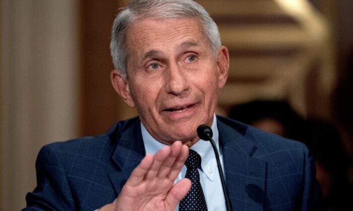 Dr. Anthony Fauci is seen at a hearing at the Dirksen Senate Office Building in Washington, on July 20, 2021. (Stefani Reynolds/Pool via Reuters)