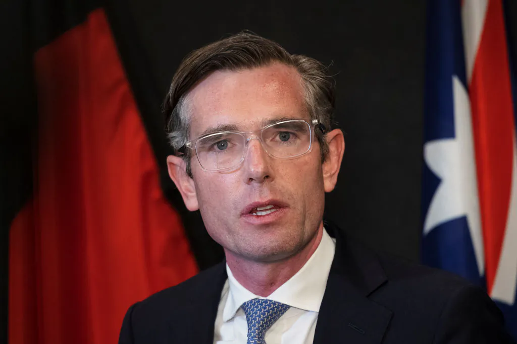Newly elected Premier of NSW Dominic Perrottet speaks at his first press conference in Sydney, Australia, as leader on Oct. 05, 2021. (Brook Mitchell/Getty Images)
