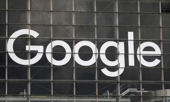  logo of Google is seen on a building at La Defense business and financial district in Courbevoie near Paris, France, on Sept. 1, 2020. (Charles Platiau/Reuters)