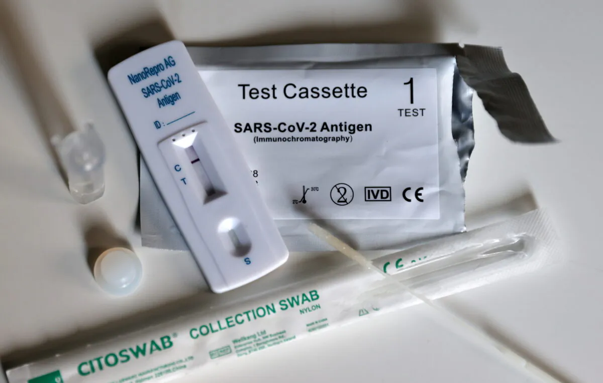 A used coronavirus disease (COVID-19) rapid test with negative result is pictured during pandemic lockdown, in Berlin, Germany, on March 31, 2021. (Fabrizio Bensch/Reuters)