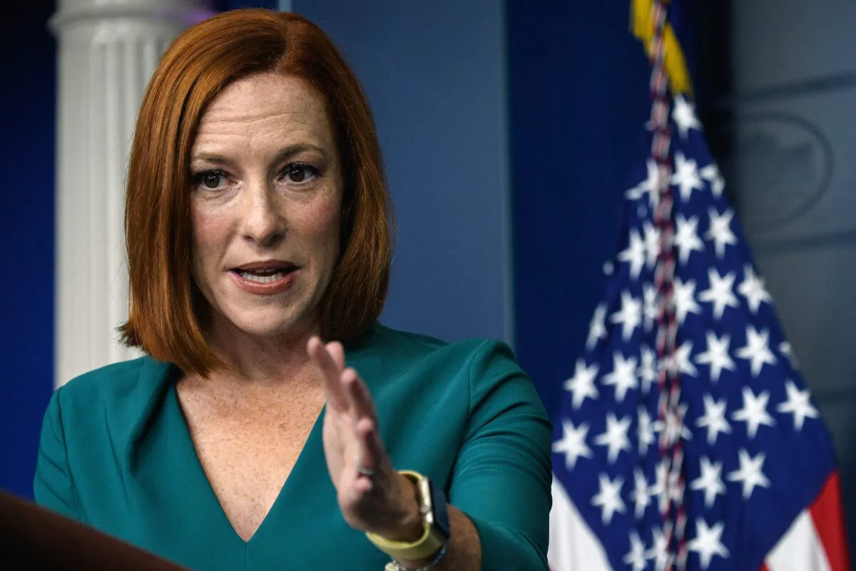 White House Press Secretary Jen Psaki speaks during the daily press briefing at the White House in Washington, on Oct. 6, 2021. (Nicholas Kamm/AFP via Getty Images) 