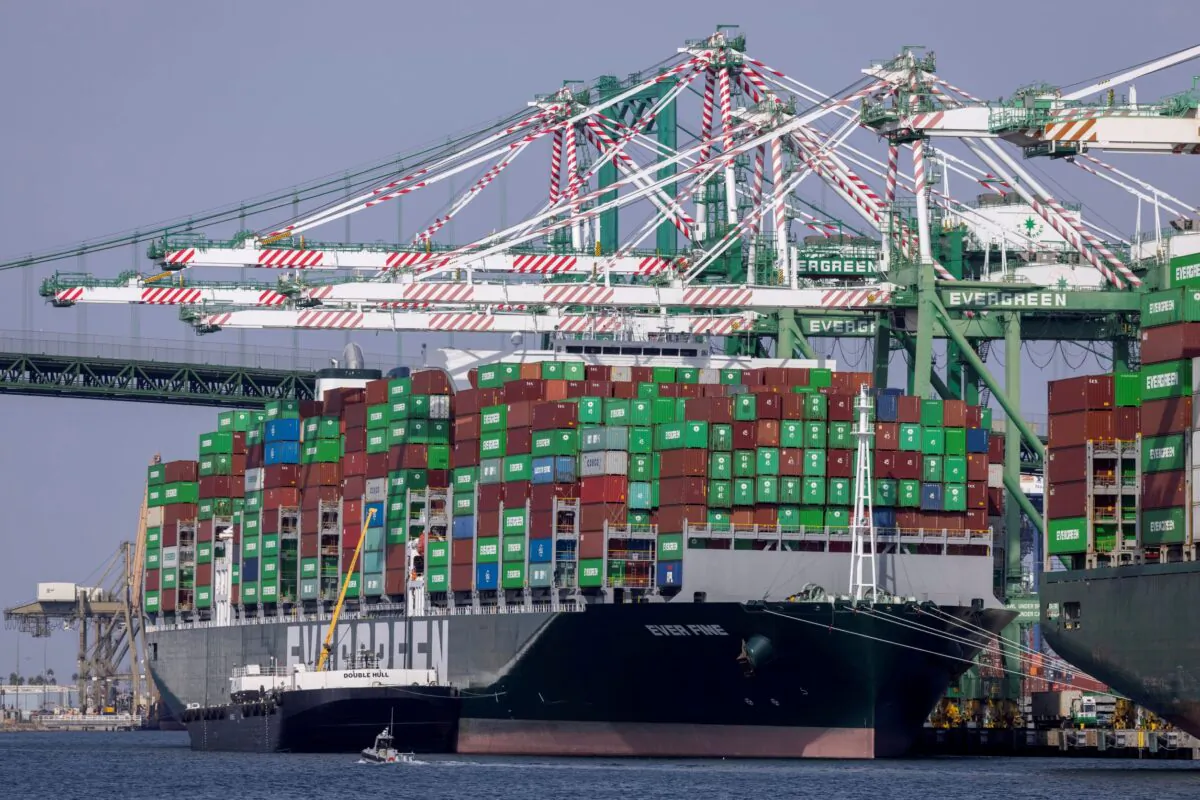 The congested Port of Los Angeles is shown in San Pedro, Calif., on Sept. 29, 2021. (Mike Blake/Reuters)