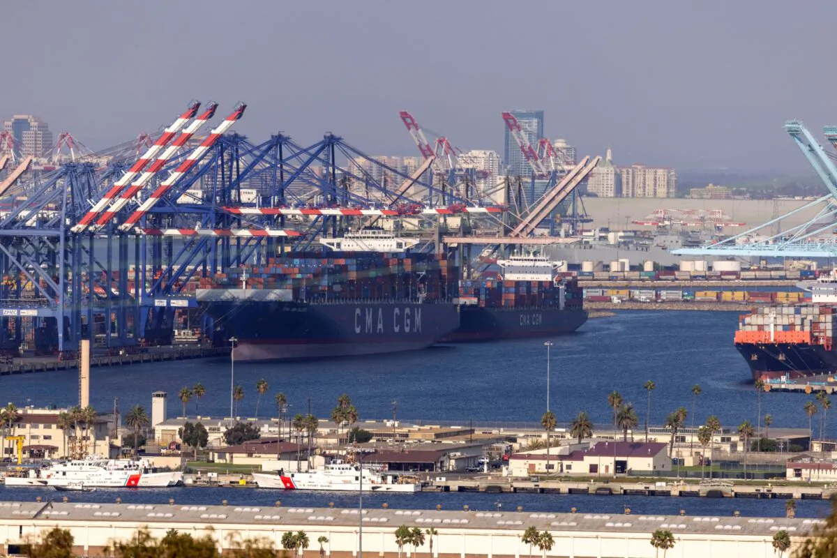 The congested Port of Los Angeles is shown in San Pedro, Calif., on Sept. 29, 2021. (Mike Blake/Reuters)