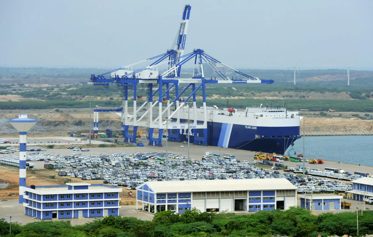 A general view of the port facility at Hambantota on Feb. 10, 2015.  (Lakruwan Wanniarachchi/AFP via Getty Images)