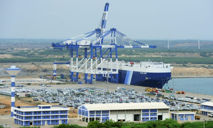 A general view of the port facility at Hambantota on Feb. 10, 2015.  (Lakruwan Wanniarachchi/AFP via Getty Images)