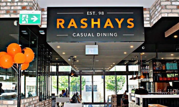 The shopfront of Rashays restaurant chain in Australia. (Supplied)