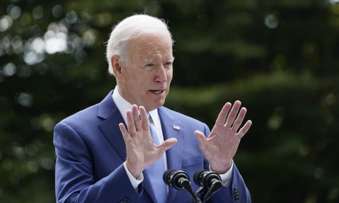 President Joe Biden speaks outside the White House in Washington, on Oct. 8, 2021. (AP Photo/Susan Walsh)