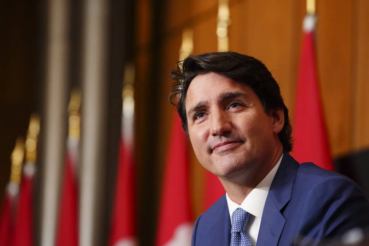Prime Minister Justin Trudeau holds a press conference in Ottawa on Oct. 6, 2021. (The Canadian Press/Sean Kilpatrick)