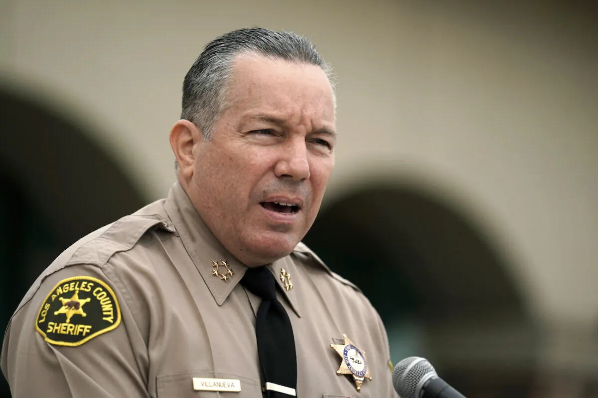 Los Angeles County Sheriff Alex Villanueva speaks at a press conference in Los Angeles on Sept. 10, 2020. (Jae C. Hong/AP Photo)