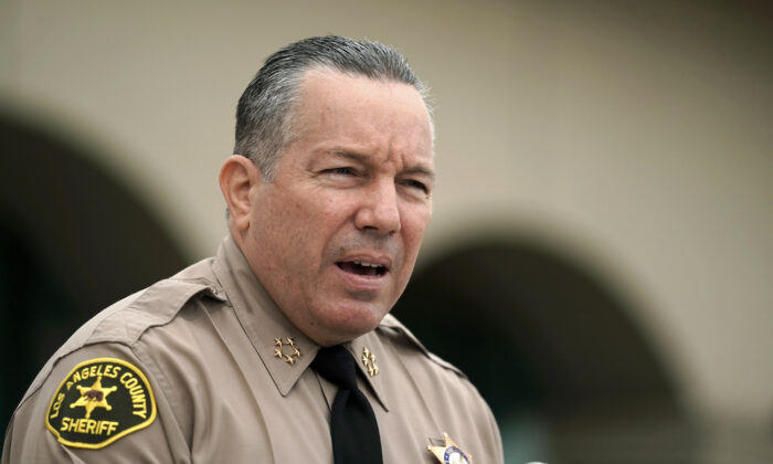 Los Angeles County Sheriff Alex Villanueva speaks at a press conference in Los Angeles on Sept. 10, 2020. (Jae C. Hong/AP Photo)