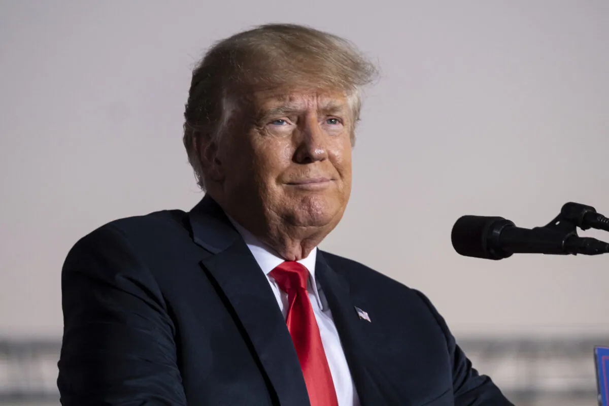 Former President Donald Trump speaks during a rally in Perry, Ga., on Saturday, Sept. 25, 2021. (Ben Gray/AP Photo)