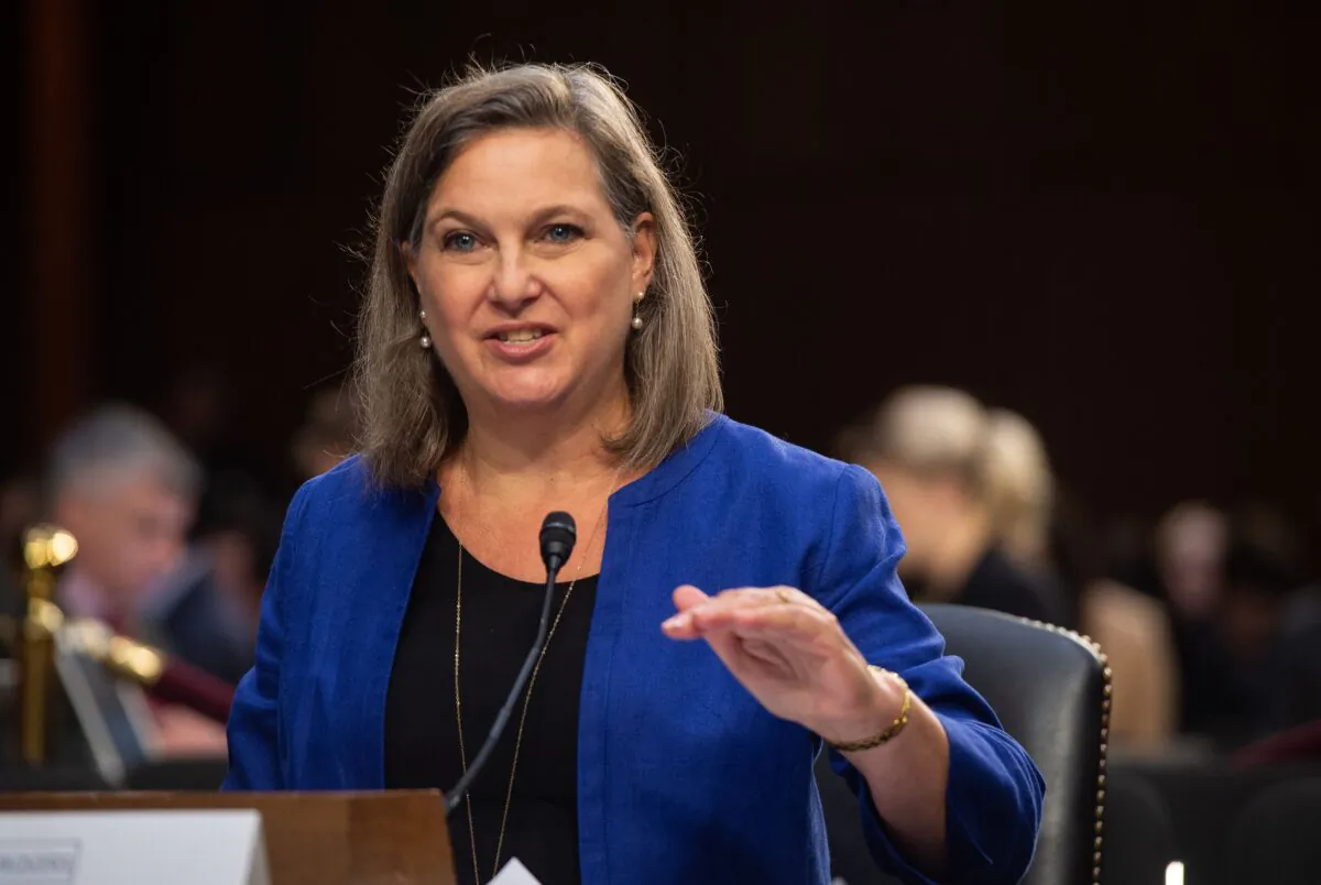 Former US Assistant Secretary of State for European and Eurasian Affairs Victoria Nuland testifies before the Senate Intelligence Committee during a hearing on "Policy Response to Russian Interference in the 2016 US Elections" on Capitol Hill in Washington on June 20, 2018. (Nicholas Kamm/AFP via Getty Images)