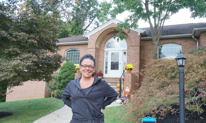 Staff Sgt. Veronica Hally at her gifted home in Glenside, Pa., offered by Building Homes for Heroes (Lily Sun/  Pezou)