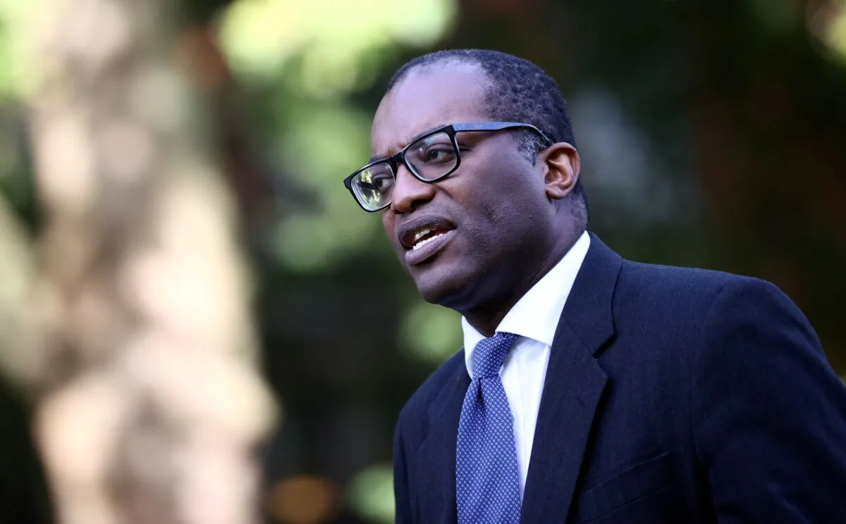 Britain's Secretary of State for Business, Energy and Industrial Strategy Kwasi Kwarteng speaks to media in Westminster, London, Britain on Sept. 21, 2021. (Hannah McKay/Reuters)