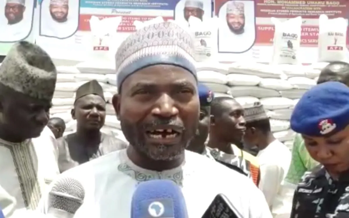Suleiman Chukuba, executive chairman and chief security officer of the Local Government of Shiroro County, states Boko Haram is gaining control of the county, at a press conference in Minna, Nigeria on Sept. 30, 2021. (Screenshot from video by Matthew Jwantu/The Epoch Times)