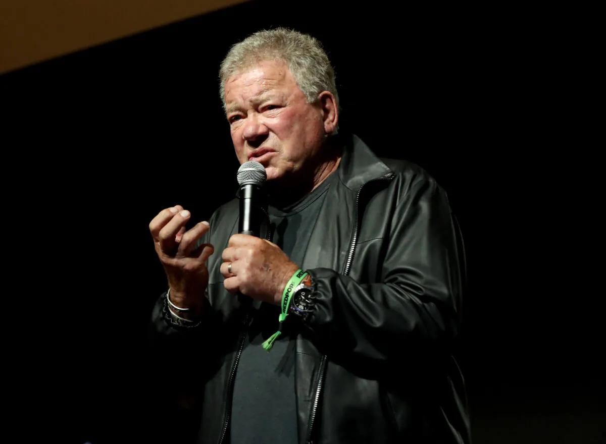 William Shatner speaks at the William Shatner Spotlight panel during Day 1 of New York Comic Con 2021 at Jacob Javits Center in New York on Oct. 7, 2021. (Bennett Raglin/Getty Images for ReedPop)