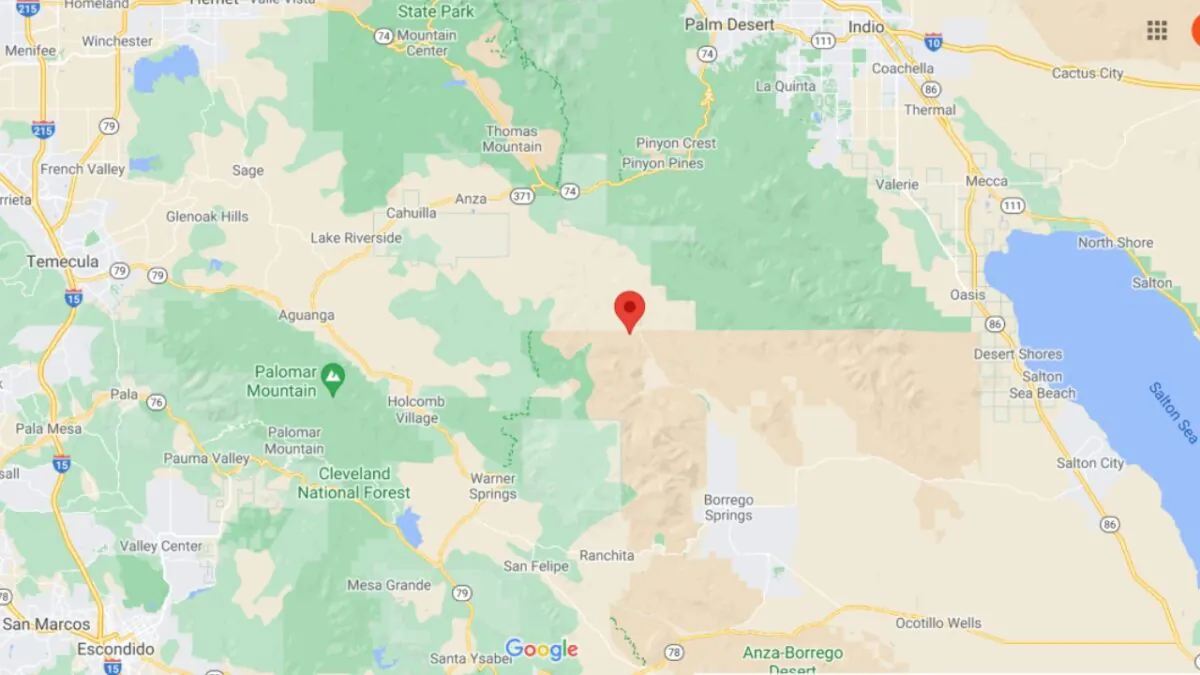 The Yucca Valley desert, California. (Google Maps/Screenshot via Epoch Times)