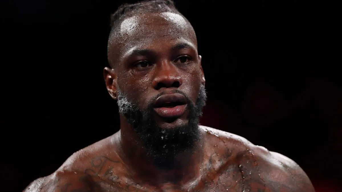 Deontay Wilder during the WBC heavyweight world championship fight at T-Mobile Arena, Las Vegas, Nev., on Oct. 9, 2021. (Steve Marcus/Reuters)