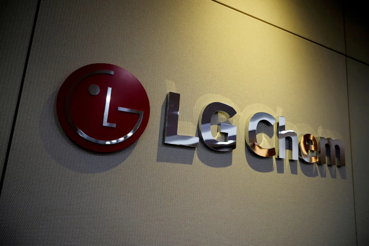 The logo of LG Chem is seen at its office building in Seoul, South Korea on Oct. 16, 2020. (Kim Hong-Ji/Reuters)