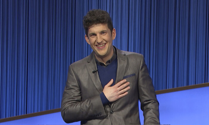 "Jeopardy!" contestant Matt Amodio is seen during a taping of the fashionable  crippled  show. (Jeopardy Productions Inc. via AP)