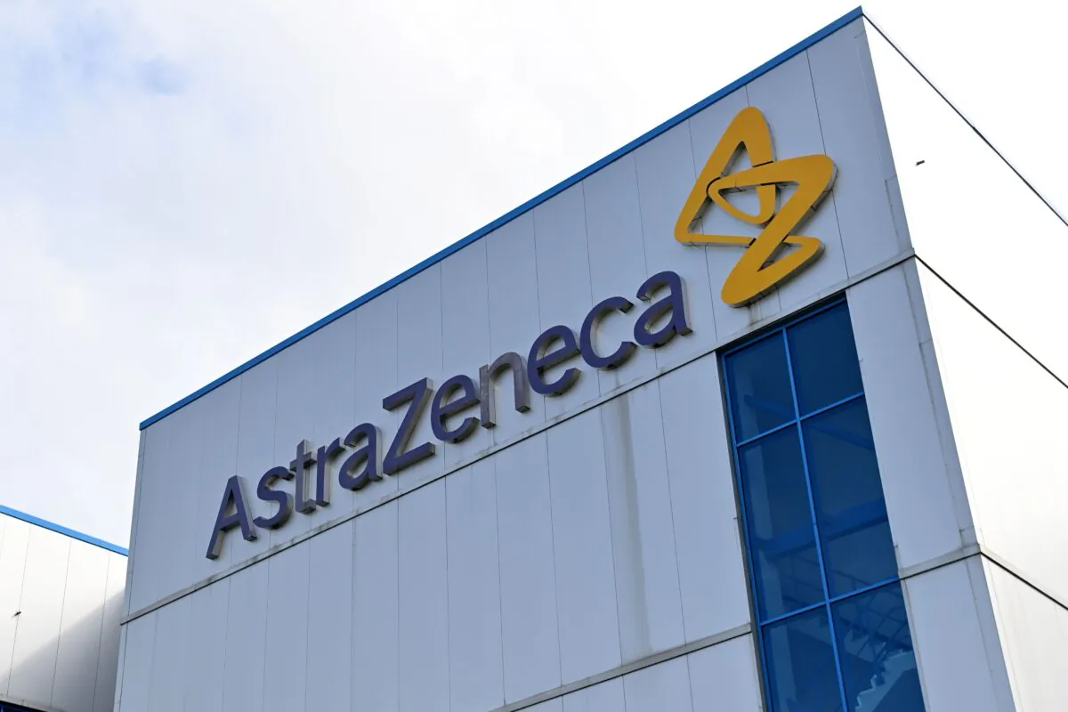 An office of British-Swedish multinational pharmaceutical and biopharmaceutical company AstraZeneca is seen in Cheshire, England in a file photograph. (Paul Ellis/AFP via Getty Images)
