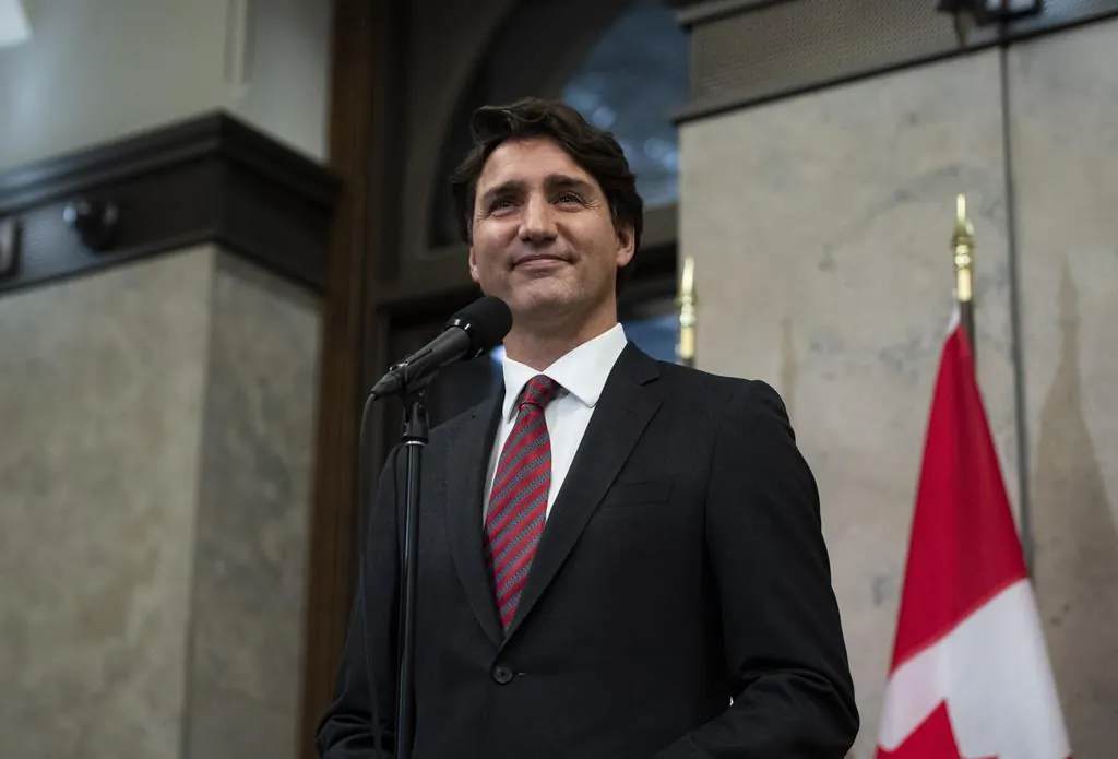 Prime Minister Justin Trudeau takes questions after announcing that Canadians Michael Spavor and Michael Kovrig have been released from detention in China, on Parliament Hill in Ottawa, on Sept. 24, 2021. (The Canadian Press/Justin Tang) 