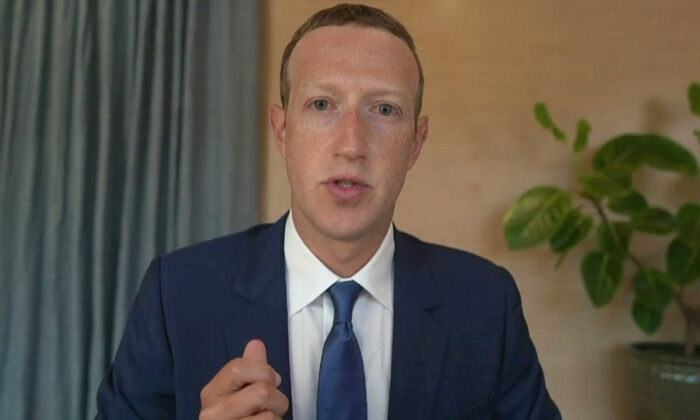 Facebook CEO Mark Zuckerberg testifies remotely via videoconference in this screengrab made from video during a Senate Judiciary Committee hearing on Capitol Hill in Washington on Nov. 17, 2020. (U.S. Senate Judiciary Committee via Reuters)