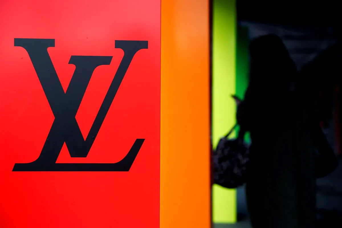 The logo of French luxury fashion brand Louis Vuitton in Paris, France, on Feb. 4, 2021. (Benoit Tessier/Reuters)