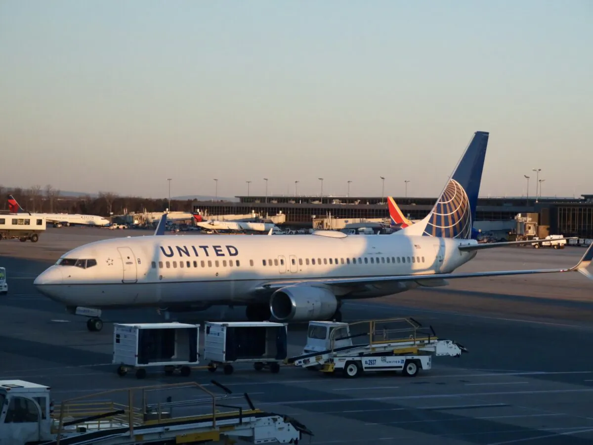 A United Airlines Boeing 737 at the gate at Washington's Dulles International Airport in Dulles, Va., on March 2, 2021. (Daniel Slim/AFP via Getty Images)