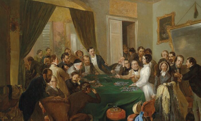 A painting of a party scene from 